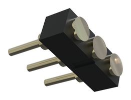 MULTICOMP PRO MP015220 Spring Loaded Connector, Pogo Pin Header, 2.54 mm, 1 Row, 3 Contacts, Through Hole Mount, Brass