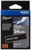 BROTHER STE151 TAPE, LABEL PRINTER, BLK/WHT, 3MX24MM