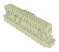 SAMTEC ISS1-14-L Connector Housing, w/Latch, White Nylon, 1Row, MicroMate ISS1 Series, Receptacle, 14 Ways, 2.54 mm