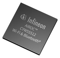 INFINEON CYW55512IUBGTXTMA1 WLAN, SDIO/GSPI/HSUART Interface, 5 GHz, 1X1 802.11AX, -40 °C to 85 °C, AIROC Bluetooth Series