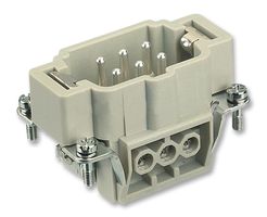 HARTING 0933 006 2601 Heavy Duty Connector, 6+PE Signal, Han E, Insert, 7 Contacts, 6B, Plug, Screw Pin