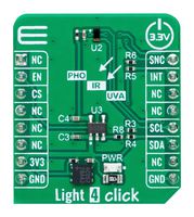 MIKROELEKTRONIKA MIKROE-6105 Add-On Board, Light 4 Click, TSL2585, Ambient Light Sensor, I2C, 3.3V in