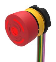 EAO 84-5241.8D40 Emergency Stop Switch, Red, Round, DPST-NC, Twist to Release, Cable, 3 A, 120 V