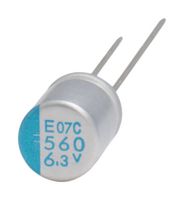 CHEMI-CON APSE6R3ELL561MF08S Polymer Aluminium Electrolytic Capacitor, 560 µF, 6.3 V, 8000 µohm, 20000 hours @ 105°C, ± 20%