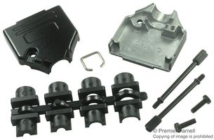 MH CONNECTORS MHDTZK-15-BK-K D Sub Backshell, Diecast, MHDTZK, DA, 180°, Zinc Body