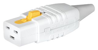 SCHURTER 3-152-195 IEC Power Connector, Rewireable, V-Lock, IEC C19 Socket, 16 A, 250 VAC, Screw, Cable Mount