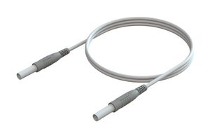 CAL TEST ELECTRONICS CT3751-200-9 Banana Test Lead, 18 AWG, 4mm Banana Plug, Shrouded, 4mm Banana Plug, Shrouded, 6.5 ft, 2 m, White