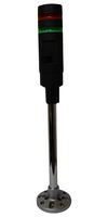 IDEC LD6A-2PZQB-RG LED Tower, 2 Tier, Pole Mount, Green/Red, 90dB, Wire Leaded, Flashing/Steady, 2 Tone, IP54, 24V