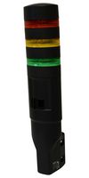 IDEC LD6A-3WZQB-RYG LED Tower, 3 Tier, Wall Mount, Green/Red/Yellow, 90dB, Wire Leaded, Flashing/Steady, 2 Tone, IP54
