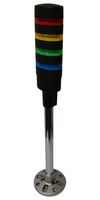 IDEC LD6A-4PQB-RYGS LED Tower, 4 Tier, Pole Mount, Blue/Green/Red/Yellow, Wire Leaded, Steady, IP65, 24V, -25 to 55°C