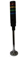 IDEC LD6A-4PZQB-RYGS LED Tower, 4 Tier, Pole Mount, Blue/Green/Red/Yellow, 90dB, Wire Leaded, Flashing/Steady, 2Tone, 24V