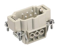 HARTING 09337062601 Heavy Duty Connector, Han E Series, Insert, 6 Contact, 6B, Plug, Screw Pin