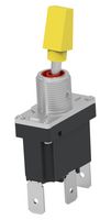 TE CONNECTIVITY - ALCOSWITCH DST12SY251 Toggle Switch, Sealed, w/ Yellow Cap, On-None-(On), SPDT, Non Illuminated, DST Series, Panel Mount