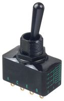 APEM 12166X778 Toggle Switch, IP67, On-On, 4PDT, Non Illuminated, 12000X778 Series, Panel Mount, 4 A