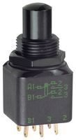 APEM 13445-9X778 Pushbutton Switch, 9mm Plunger, 13000X778 Series, 12 mm, DPDT, On-(On), Round Plunger