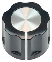 VISHAY ACCKIR1612NLP14 Knob, Plastic with Aluminium, Round Shaft, 6.35 mm, ABS (Acrylonitrile Butadiene Styrene)