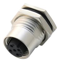 AMPHENOL LTW MSDS-04PFFP-SF8001 Sensor Connector, M Series, M12, Female, 4 Positions, PCB Socket, Straight Panel Mount