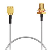 GCT CABLE 234 RF-0500-A-1 RF / Coaxial Cable Assembly, IP67, IP68, 19.7 ", 500 mm, RG178, SMA RP Plug, SMA RP Bulkhead Jack