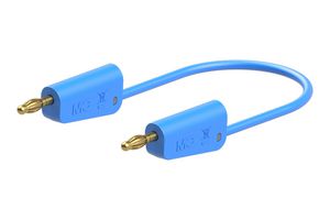 STAUBLI 64.1037-20023 Banana Test Lead, 4mm Stackable Banana Plug, 4mm Stackable Banana Plug, 6.6 ft, 2 m, Blue, 32 A