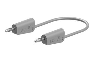 STAUBLI 64.1034-05028 Banana Test Lead, 4mm Stackable Banana Plug, 4mm Stackable Banana Plug, 19.7 ", 500 mm, Grey