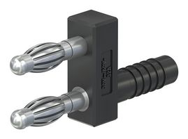 STAUBLI 64.9302-21 ADAPTER, 2X4MM PIN-4MM SKT, 32A/60V, BLK