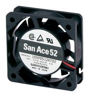 SANYO DENKI 109P0512H701 DC Axial Fan, 12 V, Square, 52 mm, 15 mm, 9 CFM