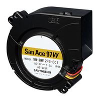 SANYO DENKI 9W1BM24P2M001 Fan Blower, Splash Proof, 24 VDC, DC, 97 mm, 24 mm, 32.8 CFM