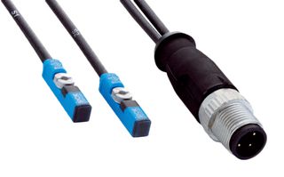 SICK MZT8-2V8PSWKQT Cylinder Sensor, T-Type, 10 to 30 VDC, Digital - 2x PNP-NO, Cable with 4 Pin M12 Connector