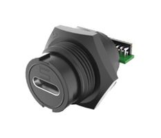 SAMTEC BRU-C-S-VT-P USB Sealed Connector, USB Type C, USB 3.2, Receptacle, 24 Position, Cable Mount, IP67