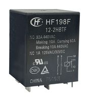 HONGFA HF198F/12-2HBTF(955) Power Relay, Miniature, DPST-NO, 12 VDC, 50 A, HF198F Series, Through Hole, Non Latching