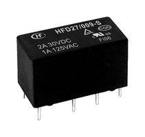 HONGFA HFD27/024-M Signal Relay, Standard, 24 VDC, DPDT, 2 A, HFD27 Series, Through Hole, Non Latching