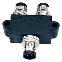 NORCOMP Y58-A08-MFFR001 Sensor Splitter, Y - Style, Cable Mount, 8 Position M12 Plug, 2 x 8 Position M12 Receptacle
