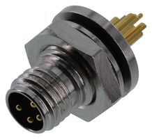 NORCOMP 855-004-103R004 Sensor Connector, VULCON Series, M8, Male, 4 Positions, Solder Pin, Straight Panel Mount