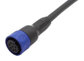 BULGIN LIMITED PXP4000/002/08S Circular Cable Assembly, Circular Receptacle to Free End, 8 Ways, 6.6 ft, 2 m, Black