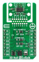 MIKROELEKTRONIKA MIKROE-6654 Add-On Board, 3D Hall 12 Click-I2C, A31331KLEATR-XYZ-IC-06, 3D Linear Hall-Effect Sensor IC, 3.3V in