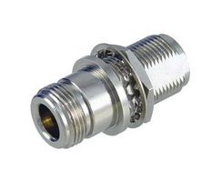 FAIRVIEW MICROWAVE FMAD10041 RF / Coaxial Adapter, N, Jack, N, Jack, Straight Bulkhead Adapter, 50 ohm