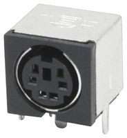 SAME SKY MD-60SM DIN Audio / Video Connector, Mini, 6 Contacts, Receptacle, PCB Mount, Through Hole Right Angle