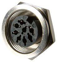SAME SKY SD-80LS DIN Audio / Video Connector, 8 Contacts, Receptacle, Panel Mount, Solder, Tin Plated Contacts