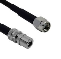 SIRETTA ASMQM1000C058L11 RF / Coaxial Cable Assembly, Low Loss, 6GHz Frequency, 32.8 ft, 10 m, SLL200, QMA-Male, SMA RP Plug