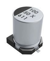 KEMET EXV106M050S9GAP SMD Aluminium Electrolytic Capacitor, Radial Can - SMD, 10 µF, 50 V, 0.0026 ohm
