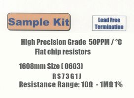 KOA RS73G1JT-KIT1 Resistor Kit, 100-Pieces, 121 Values, 10 ohm to 1Mohm 0603 Size Precision Thick Film Resistors