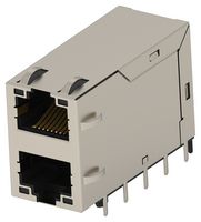 TE CONNECTIVITY 2496729-1 Modular Connector, RJ45 Jack, 2 x 1 (Stacked), 8P8C, Cat6a, Through Hole