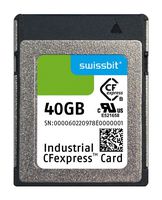 SWISSBIT SG2600CE040GI-1TB1-1DB-STD Flash Memory Card, v2.0, Type B, 3D pSLC, CFexpress Card, 40 GB