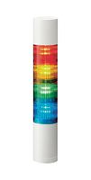 PATLITE LR5-402WIBW-RYGB Signal Tower, 4 Tier, Blue/Green/Red/Yellow, Off White Body, 85 dB, RJ-45 Connector, 4 Tone, 24 VDC