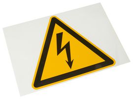 TE CONNECTIVITY 1-1768020-5 Label, Die-Cut, 26 mm, 52 mm, PVC, Warning High Voltage