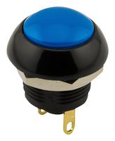SAME SKY PB2-M-BL-D-67 Industrial Pushbutton Switch, PB2 Series, 12 mm, SPST-NO-DM, Off-(On), Round Domed, Blue