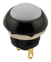 SAME SKY PB2-M-WT-D-67 Industrial Pushbutton Switch, PB2 Series, 12 mm, SPST-NO-DM, Off-(On), Round Domed, White