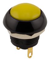 SAME SKY PB2-M-YL-D-67 Industrial Pushbutton Switch, PB2 Series, 12 mm, SPST-NO-DM, Off-(On), Round Domed, Yellow