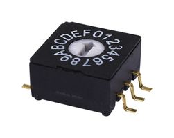 SAME SKY RDS-16S-1055-SMT-TR Rotary Coded Switch, RDS-1055-SMT Series, Surface Mount, 16 Position, 24 VDC, Hexadecimal, 25 mA