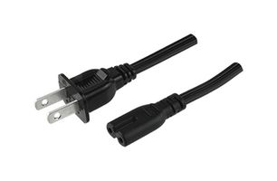 SAME SKY AC-C7 NA Mains Power Cord, NEMA 1-15P to IEC 320 C7, 1.83 m, 7 A, 125 V, Black, AC-C7 NA Series
